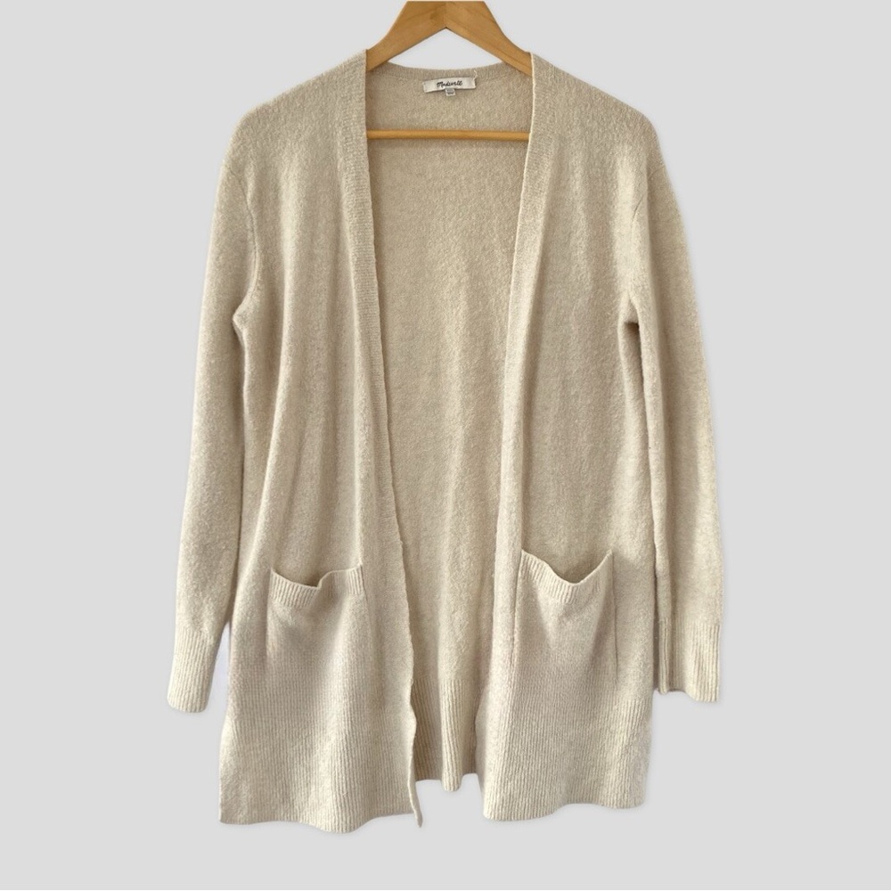 Madewell XS Summer Ryder cardigan slouchy sweater long sleeve cream beige cotton
